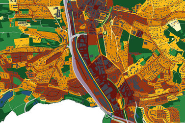 Karte der Hitzeenticklung im Süden Coburgs