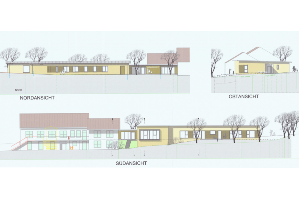 Die Planzeichnung für die Erweiterung der Kita Scheuerfeld.