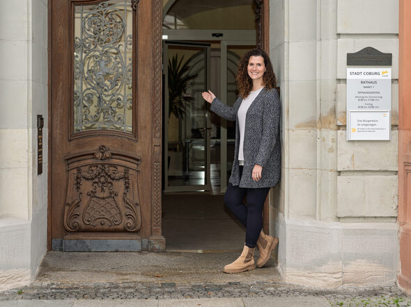 Katharina Probst, Projektmanagerin von Zukunftsraum, organisiert den Aktionstag im Rathaus.