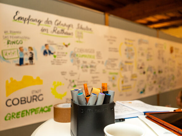 Im Zuge des Projekts Schools for Earth lud die Stadt die Coburger Schulen in den Rathaussaal ein.