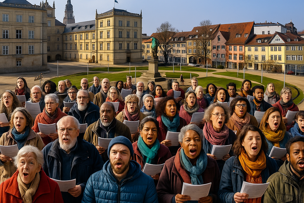 KI Illustration zu Coburg singt