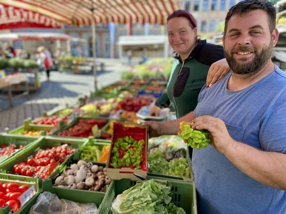 Sieht spannend aus und scharf - Glockenchilis gibt es auch auf dem Coburger Wochenmarkt.