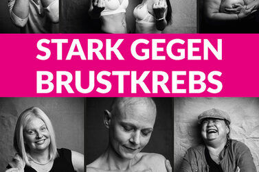 Titelbild der Mutmacherinnen: Schwarz-Weiß-Portraits von Frauen mit Brustkrebs