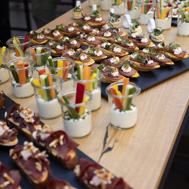 Blick auf Fingerfood.