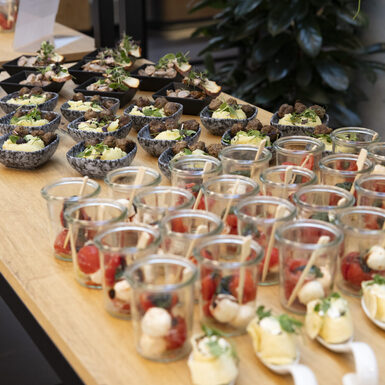 Blick auf Fingerfood.