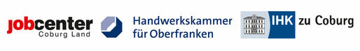 Logoleiste 2 - Jobcenter Coburg Land, Handwerkskammer für Oberfranken, IHK zu Coburg