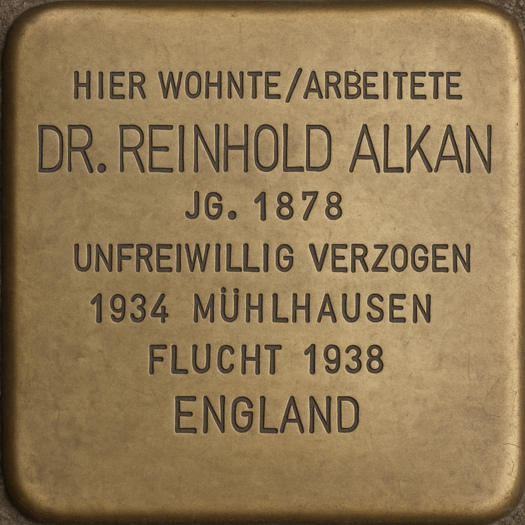 Stolperstein von Dr. Reinhold Alkan