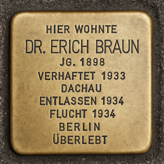 Stolperstein von Dr. Erich Braun