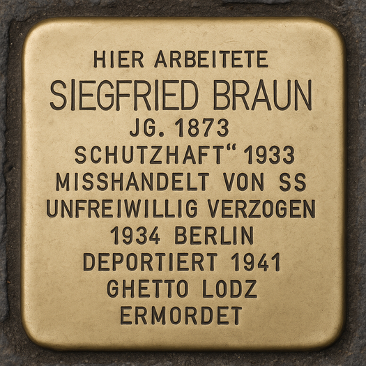 Stolperstein von Siegfried Braun