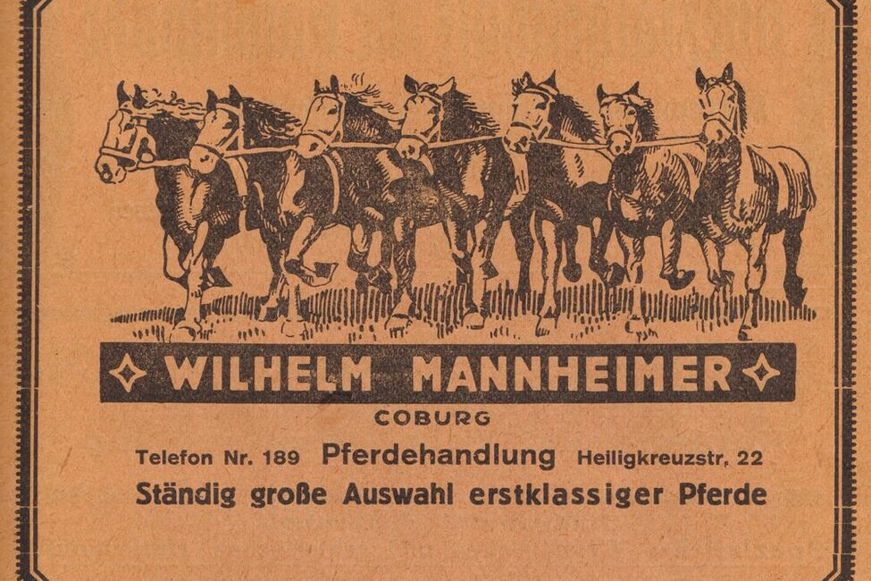 Werbung der Pferdehandlung Mannheimer