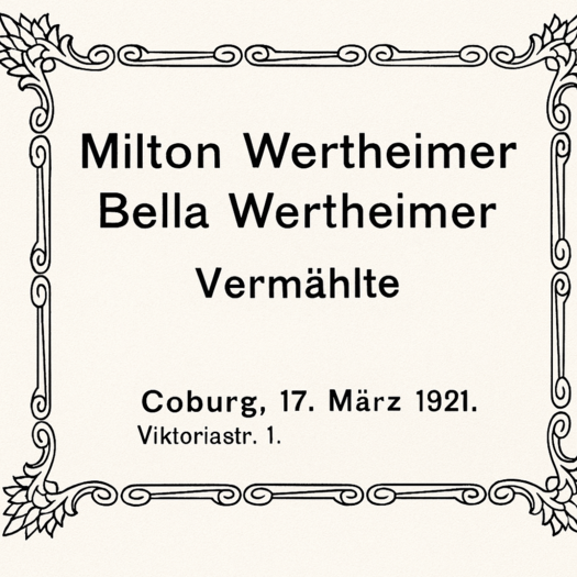 Heiratsanzeige des Ehepaars Wertheimer
